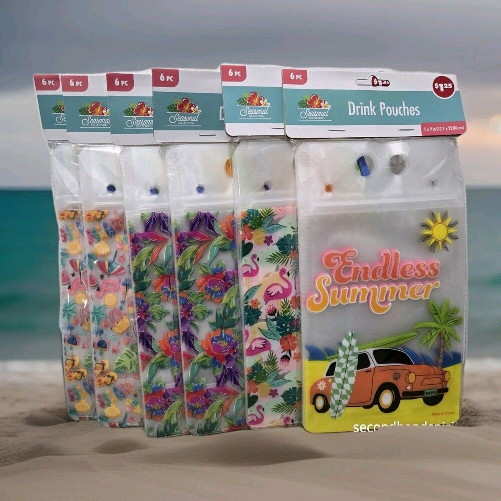 Reusable Drink Pouches with Fun Designs – For Kids, Adults, and Parties 24 pcs